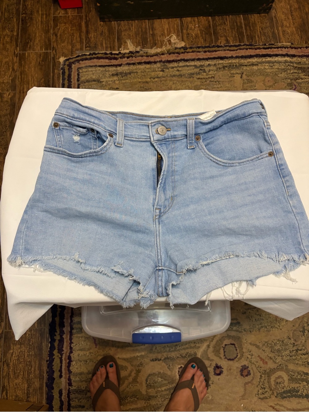 Levi's Light Blue Denim Cutoff Jean Shorts